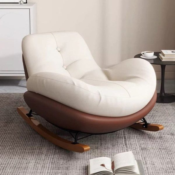 Contemporary Scandinavian Microsuede Iron Solid Wood Oval Square Curved Recliner Backrest Armrest Footrest For Living Room - Image 20