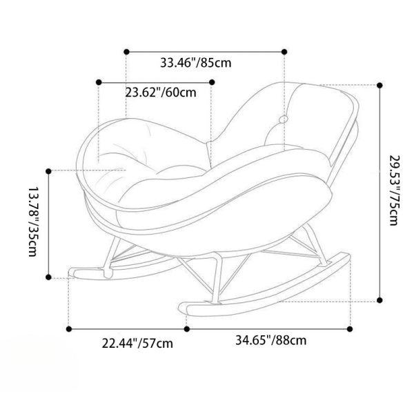Contemporary Scandinavian Microsuede Iron Solid Wood Oval Square Curved Recliner Backrest Armrest Footrest For Living Room - Image 11