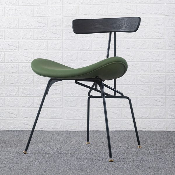 Contemporary Industrial Iron Wood Leather Ants Dining Chair Backrest Armless For Dining Room - Image 17