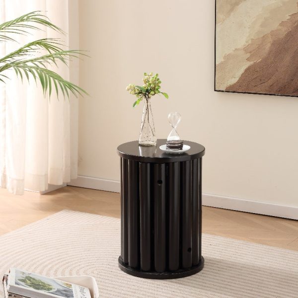 Traditional Chinese Rubber Wood Round Low Stool Backless Stackable For Dining Room - Image 21
