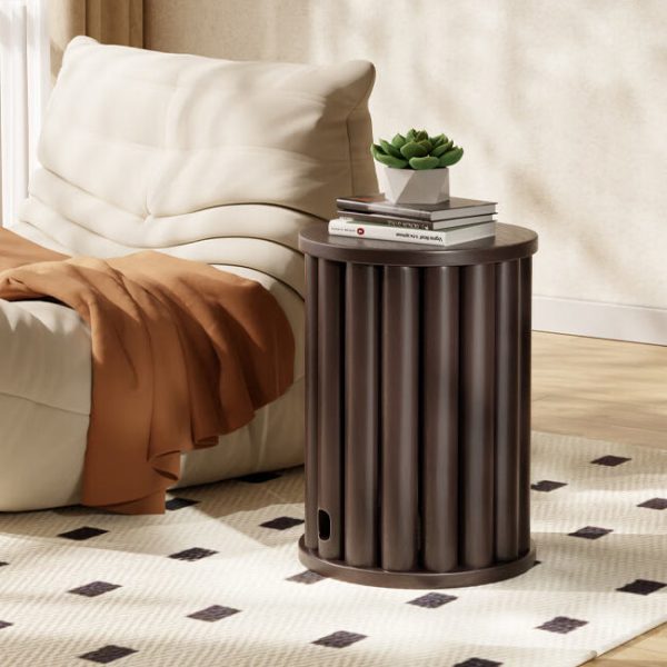 Traditional Chinese Rubber Wood Round Low Stool Backless Stackable For Dining Room - Image 24