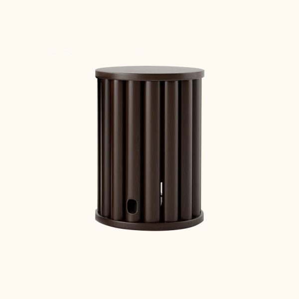 Traditional Chinese Rubber Wood Round Low Stool Backless Stackable For Dining Room - Image 28