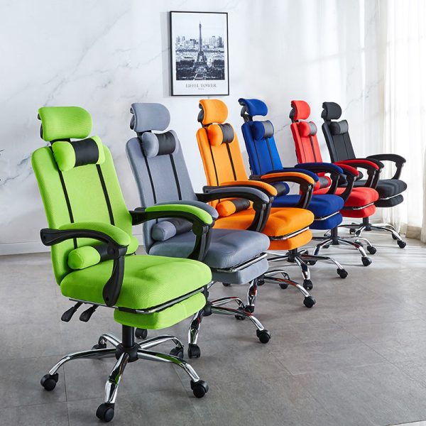 Modern Simplicity Mesh Steel Sponge Square Desk Chair Armrest Footrest Adjustable For Home Office - Image 2