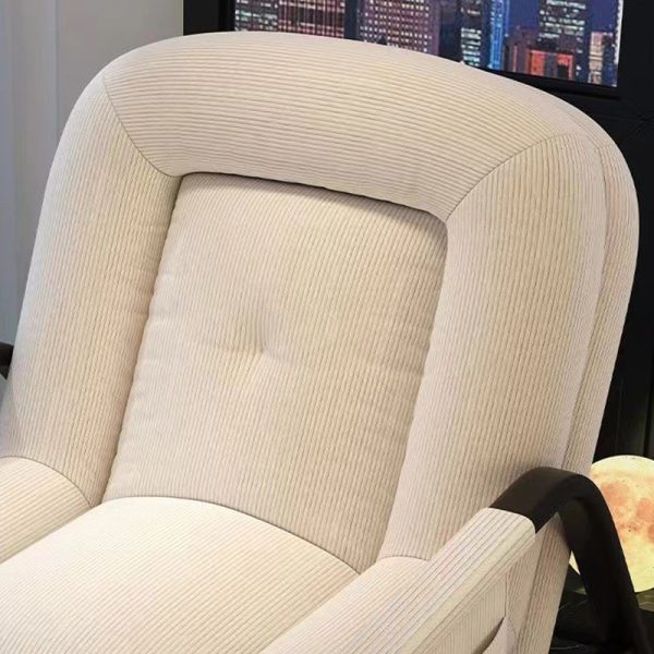 Contemporary Nordic Corduroy Leather Metal Cotton Sponge Square Rocking Chair Backrest Adjustable For Living Room - Image 9