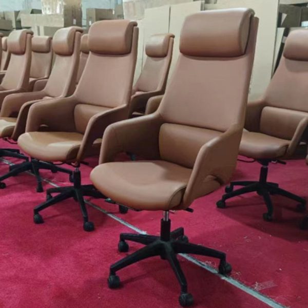 Modern Simplicity Silicone Leather Aluminum Alloy Sponge Rectangular Desk Chair Armrest Headrest Reclining For Home Office - Image 31