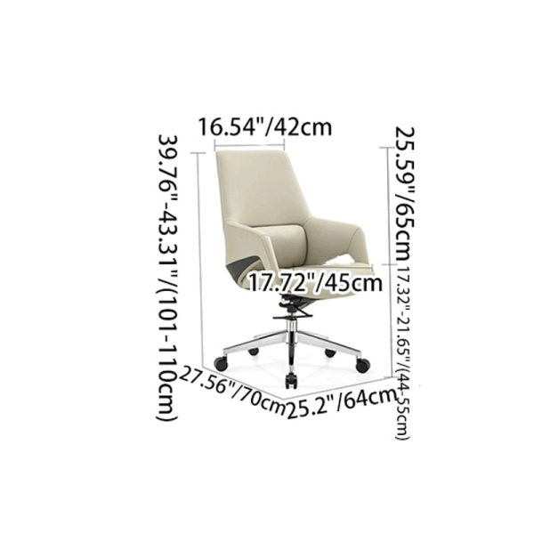 Modern Simplicity Silicone Leather Aluminum Alloy Sponge Rectangular Desk Chair Armrest Headrest Reclining For Home Office - Image 8