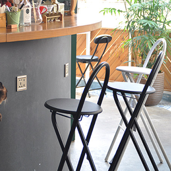 Modern Minimalist Round Carbon Steel MDF Leather Sponge Foldable Bar Stool Backrest Footrest For Kitchen - Image 20