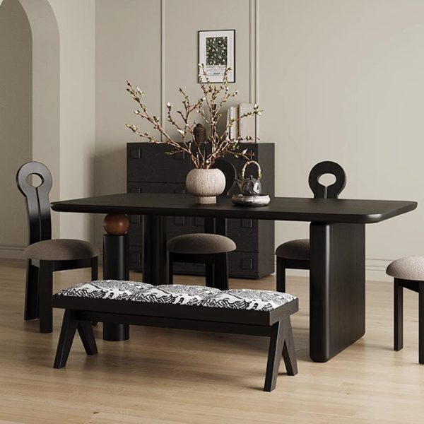 Traditional French Fabric Ash Wood Sponge Rectangular Printed Bench Backless For Entryway - Image 4