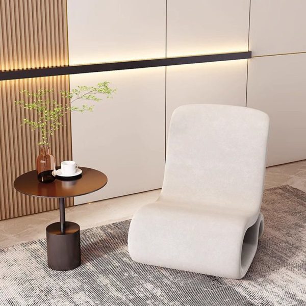 Modern Art Deco Velvet Iron Sponge Curved Shaped Accent Chair Backrest For Living Room - Image 18