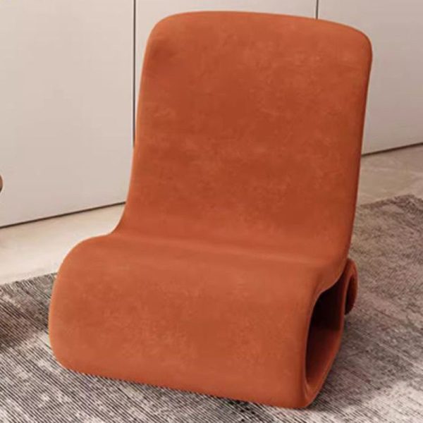Modern Art Deco Velvet Iron Sponge Curved Shaped Accent Chair Backrest For Living Room - Image 9