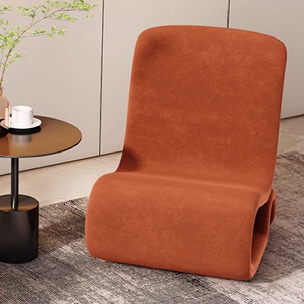Modern Art Deco Velvet Iron Sponge Curved Shaped Accent Chair Backrest For Living Room - Image 10
