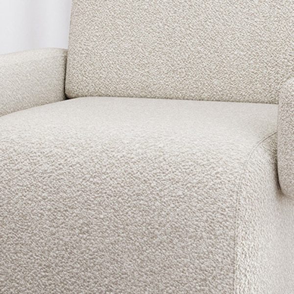 Contemporary Nordic Lambswool Wood Sponge Square Accent Chair Backrest Armrest For Living Room - Image 9