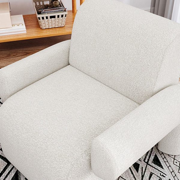 Contemporary Nordic Lambswool Wood Sponge Square Accent Chair Backrest Armrest For Living Room - Image 11