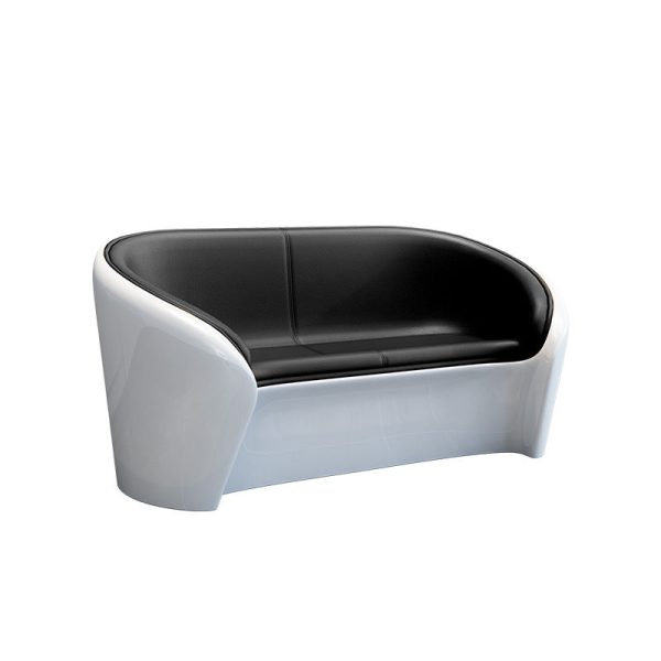 Contemporary Scandinavian Leather Fiberglass Oval Accent Chair & Table Set For Living Room - Image 14