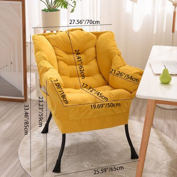 Contemporary Scandinavian Fabric Deerskin Flannel Steel Cotton Petal Square Accent Chair Backrest Detachable Storage Bag For Bedroom - Image 7