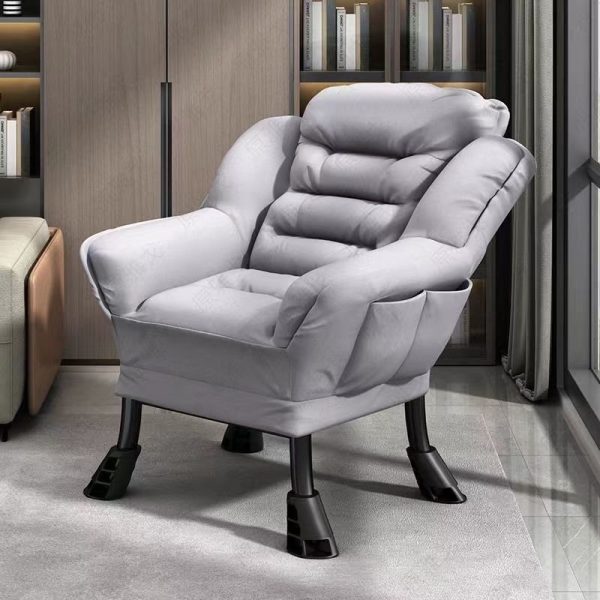 Contemporary Scandinavian Fabric Deerskin Flannel Steel Cotton Petal Square Accent Chair Backrest Detachable Storage Bag For Bedroom - Image 15