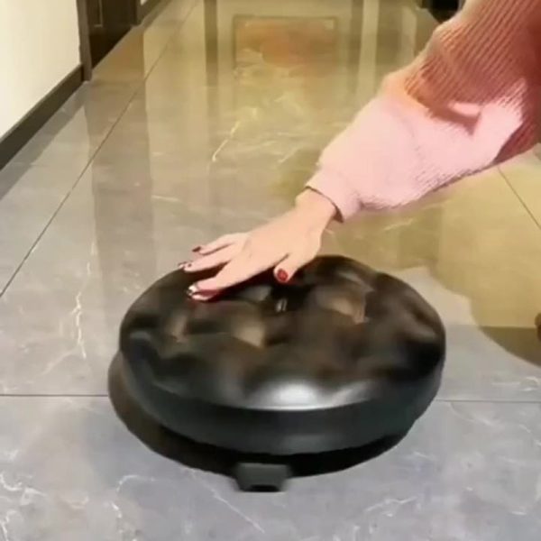 Contemporary Retro Leather Sponge Plate Bread Round Low Stool Backless Movable For Entryway - Image 9