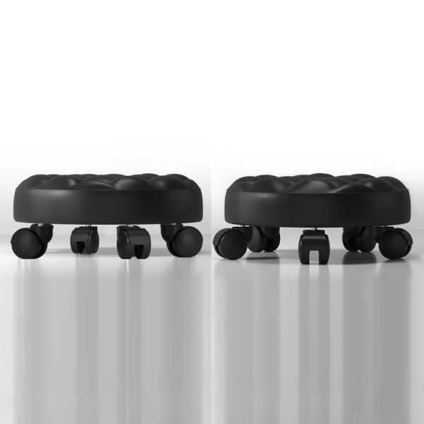 Contemporary Retro Leather Sponge Plate Bread Round Low Stool Backless Movable For Entryway - Image 13