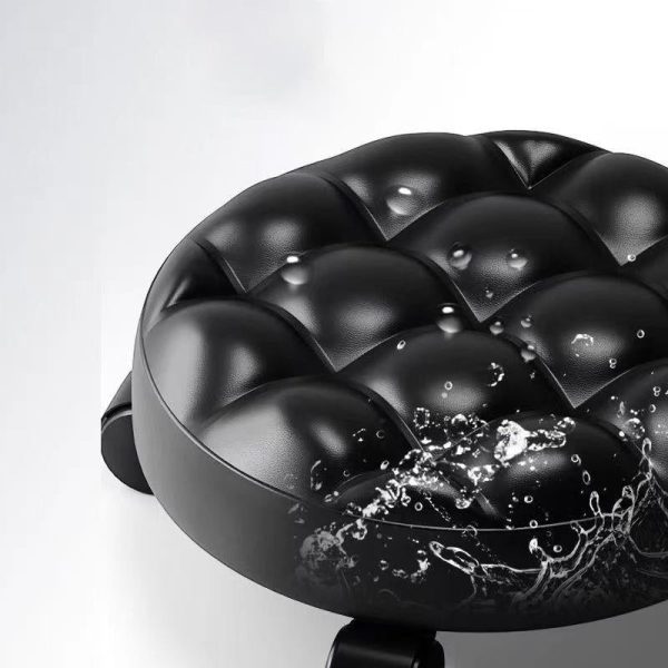 Contemporary Retro Leather Sponge Plate Bread Round Low Stool Backless Movable For Entryway - Image 8