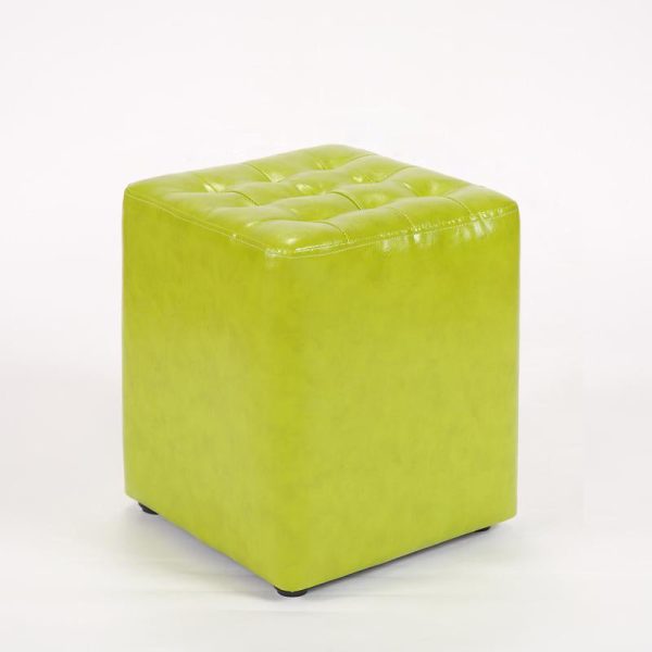 Modern Simplicity Leather Wood Sponge Round Square Footstool Backless For Living Room - Image 29