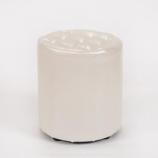 Modern Simplicity Leather Wood Sponge Round Square Footstool Backless For Living Room - Image 31