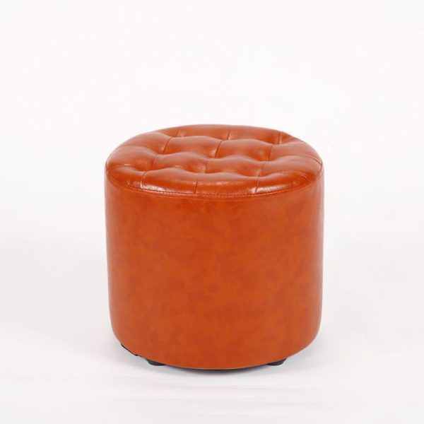 Modern Simplicity Leather Wood Sponge Round Square Footstool Backless For Living Room - Image 32