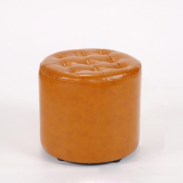 Modern Simplicity Leather Wood Sponge Round Square Footstool Backless For Living Room - Image 34