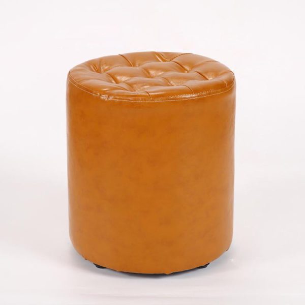 Modern Simplicity Leather Wood Sponge Round Square Footstool Backless For Living Room - Image 35
