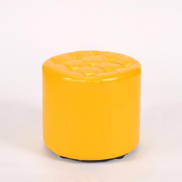 Modern Simplicity Leather Wood Sponge Round Square Footstool Backless For Living Room - Image 36