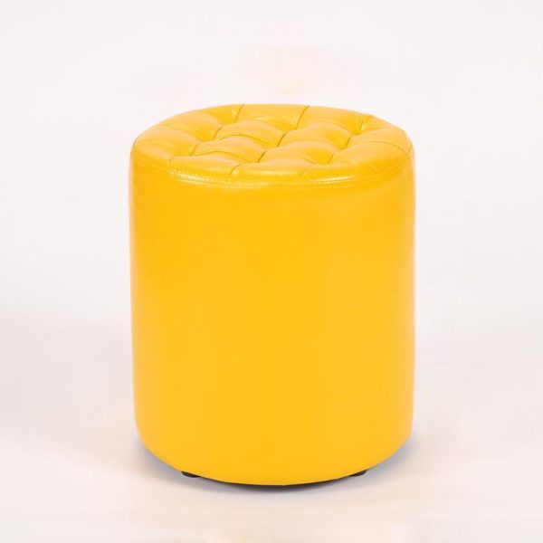 Modern Simplicity Leather Wood Sponge Round Square Footstool Backless For Living Room - Image 37