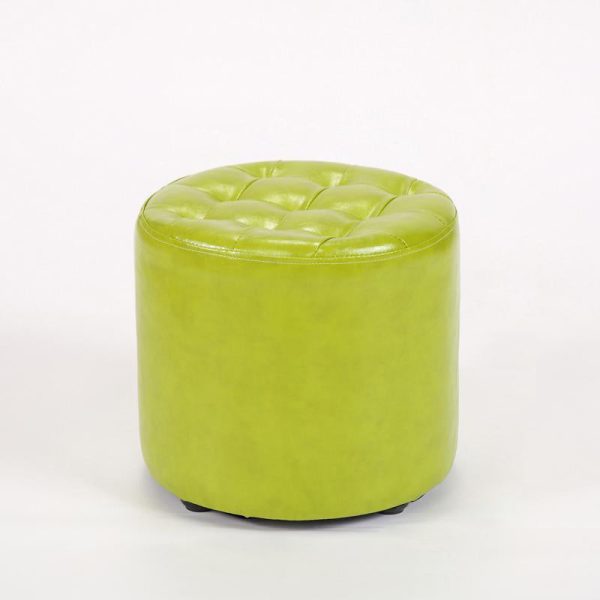 Modern Simplicity Leather Wood Sponge Round Square Footstool Backless For Living Room - Image 40