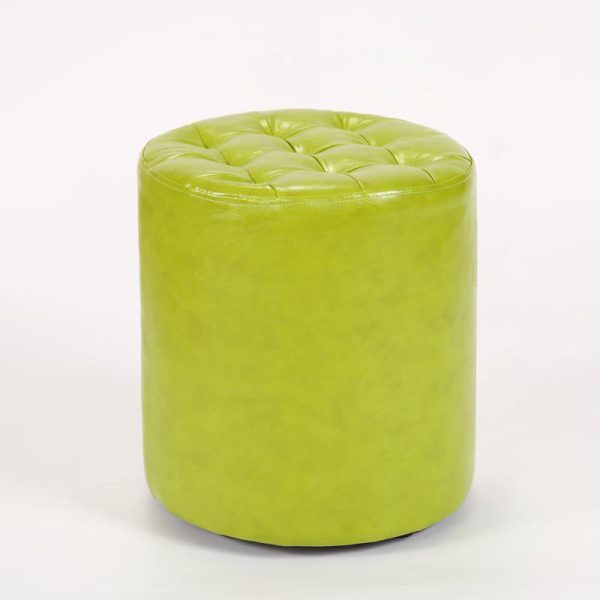 Modern Simplicity Leather Wood Sponge Round Square Footstool Backless For Living Room - Image 41