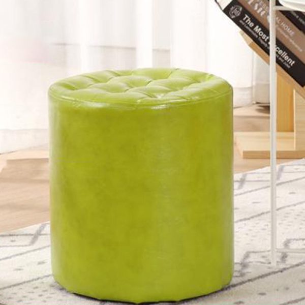 Modern Simplicity Leather Wood Sponge Round Square Footstool Backless For Living Room - Image 15