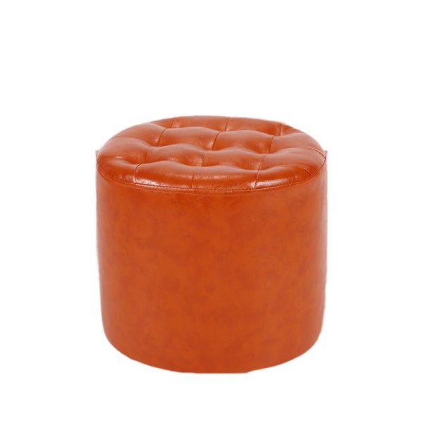 Modern Simplicity Leather Wood Sponge Round Square Footstool Backless For Living Room - Image 42