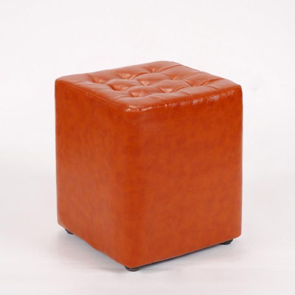 Modern Simplicity Leather Wood Sponge Round Square Footstool Backless For Living Room - Image 21