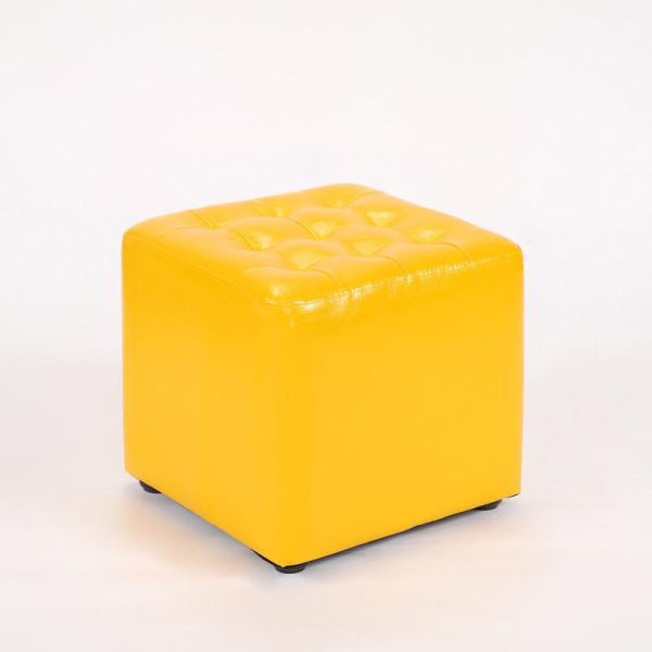 Modern Simplicity Leather Wood Sponge Round Square Footstool Backless For Living Room - Image 22