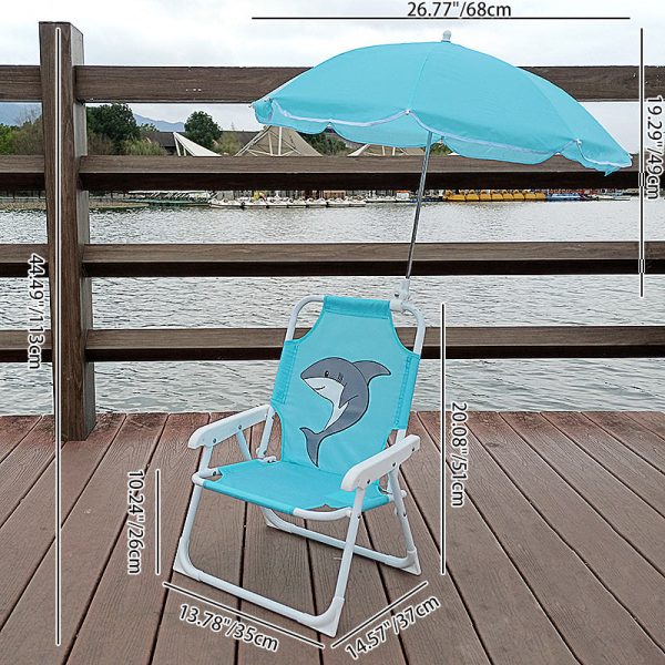Contemporary Creative Kids PP Metal Square Cartoon Outdoor Foldable Recliner Backrest Sunshade For Outdoor - Image 9