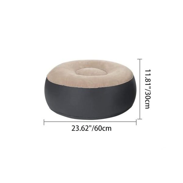 Contemporary Creative Velvet PVC Round Egg-Shape Inflatable Sofa Backrest Footrest For Bedroom - Image 8