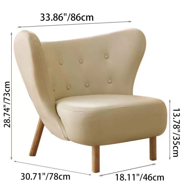 Contemporary Nordic Lambswool Corduroy Plush Wood Curved Accent Chair Backrest Footrest For Living Room - Image 10