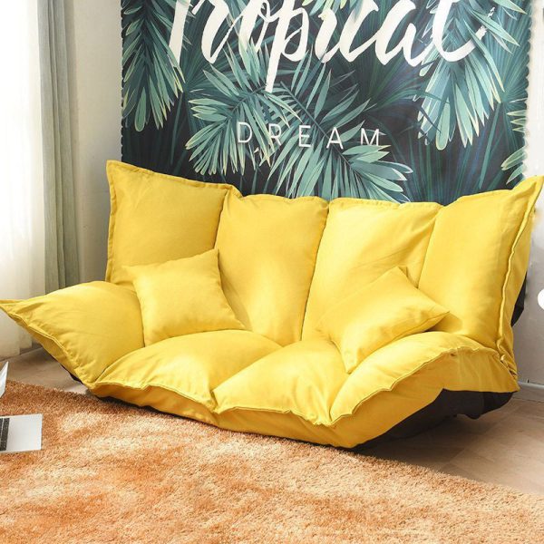 Modern Simplicity Linen Cotton Sponge Tofu Foldable Lazy Sofa Backrest For Bedroom - Image 3