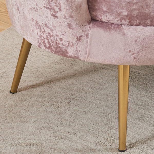Contemporary Scandinavian Velvet Wood Sponge Metal Round Oval Petal Sofa Backrest Armrest For Living Room - Image 12