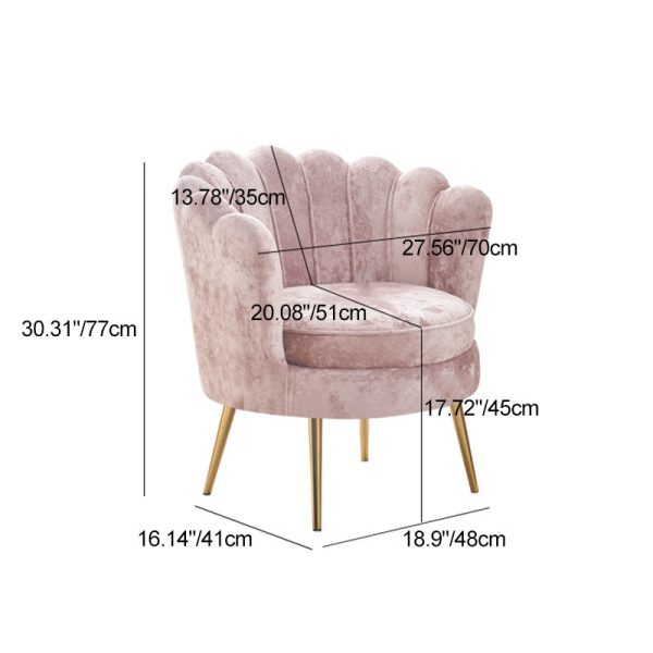 Contemporary Scandinavian Velvet Wood Sponge Metal Round Oval Petal Sofa Backrest Armrest For Living Room - Image 7