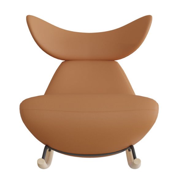 Contemporary Nordic Lambswool Wood Sponge Whale Recliner Rocking Chair Footrest Backrest For Living Room - Image 12