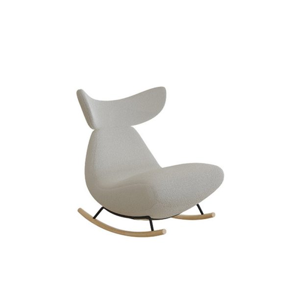 Contemporary Nordic Lambswool Wood Sponge Whale Recliner Rocking Chair Footrest Backrest For Living Room - Image 17