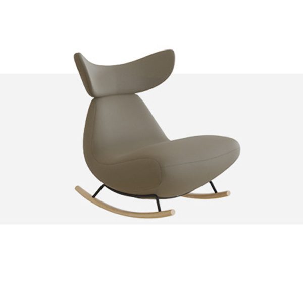 Contemporary Nordic Lambswool Wood Sponge Whale Recliner Rocking Chair Footrest Backrest For Living Room - Image 16