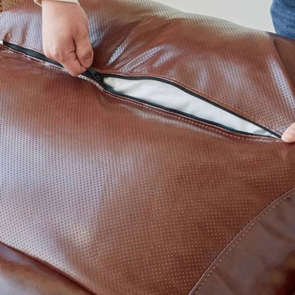 Contemporary Retro Leather Ash Wood Cotton Down Square Accent Chair Backrest Armrest For Living Room - Image 10