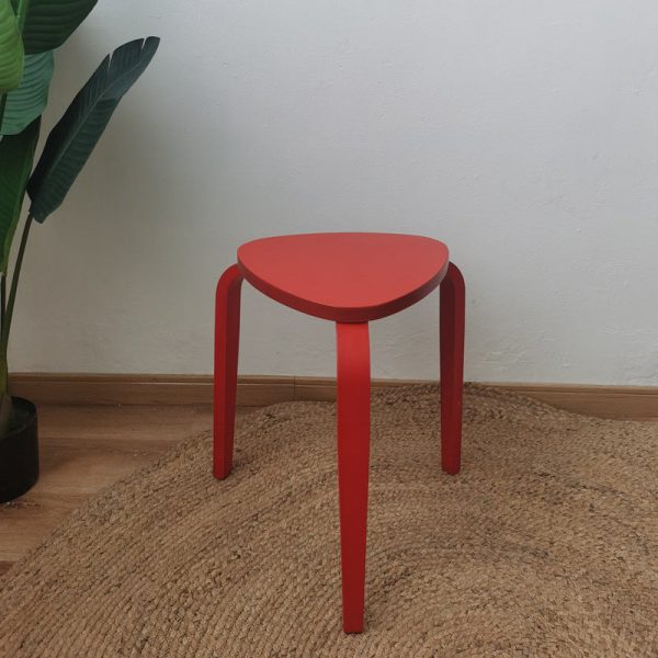 Contemporary Scandinavian Wood Triangle Low Stool Stackable For Dining Room - Image 7