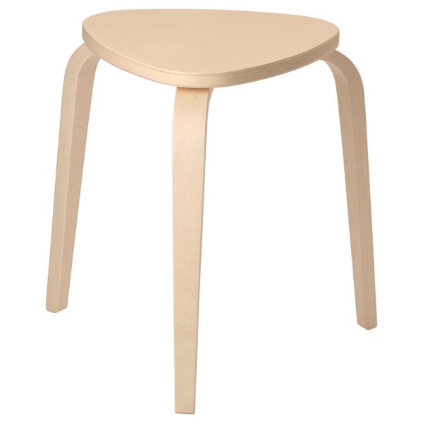Contemporary Scandinavian Wood Triangle Low Stool Stackable For Dining Room - Image 27