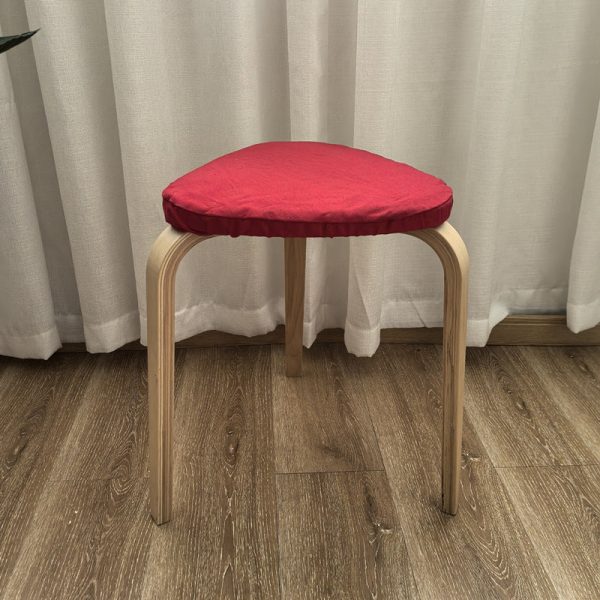 Contemporary Scandinavian Wood Triangle Low Stool Stackable For Dining Room - Image 8