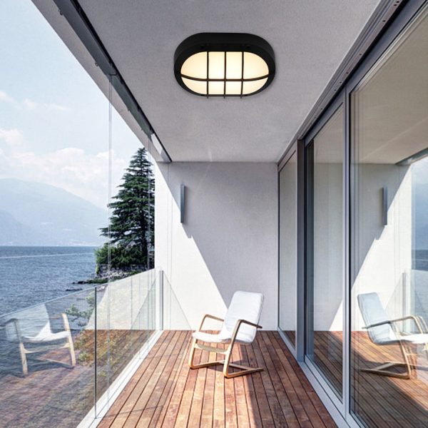 Modern Minimalist Aluminum & PC Oval LED Outdoor Wall Light, Waterproof For Patio & Balcony - Image 18